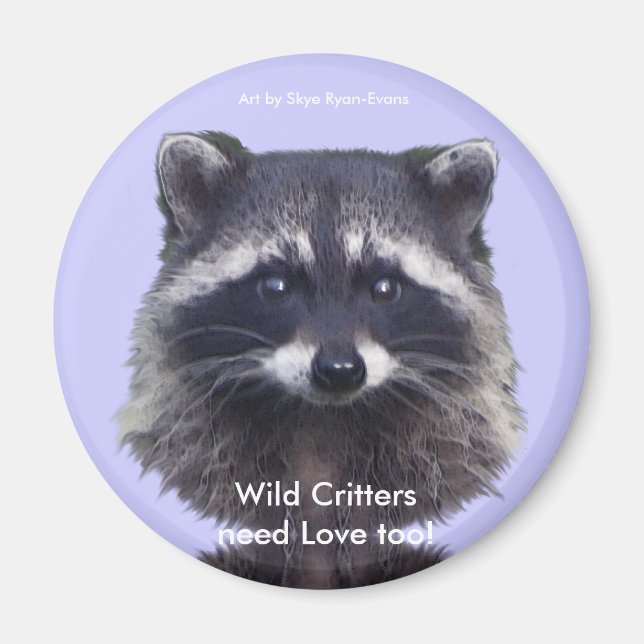 Cute Raccoon Wildlife Magnets Magnet (Framsidan)
