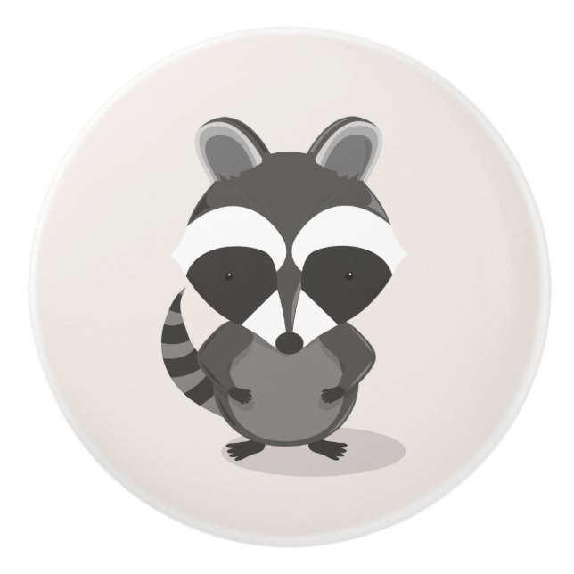 Cute Raccoon Woodland Animal Knopp (Framsidan)