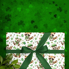 Cute Raccoons Grönt Hat Shamrock St. Patrick's Day Presentpapper