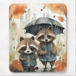 Cute Raccoons in the Rain Musmatta<br><div class="desc">Cute Raccoons in the Rain holding an umbrella</div>