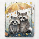 Cute Raccoons in the Rain Musmatta<br><div class="desc">Cute Raccoons in the Rain holding an umbrella</div>
