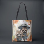 Cute Raccoons in the Rain  Tygkasse<br><div class="desc">Cute Raccoons in the Rain holding an umbrella</div>