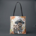 Cute Raccoons in the Rain  Tygkasse<br><div class="desc">Cute Raccoons in the Rain holding an umbrella</div>