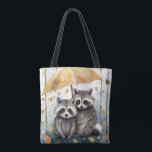 Cute Raccoons in the Rain  Tygkasse<br><div class="desc">Cute Raccoons in the Rain holding an umbrella</div>