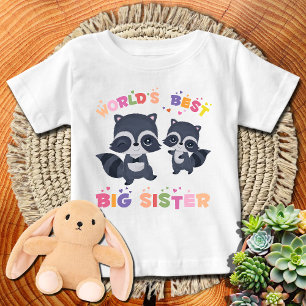 Cute Raccoons 🦝 World's Best Big Sister T Shirt