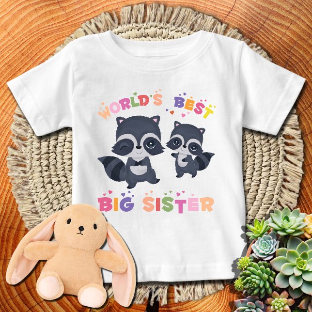 Cute Raccoons 🦝 World's Best Big Sister T Shirt (Skapare uppladdad)