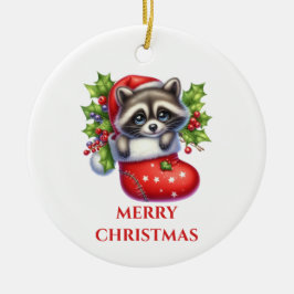 Cute Racoon-jul Julgransprydnad Keramik