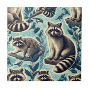 Cute Racoon Mönster Kakelplatta