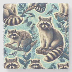 Cute Racoon Mönster Stenunderlägg