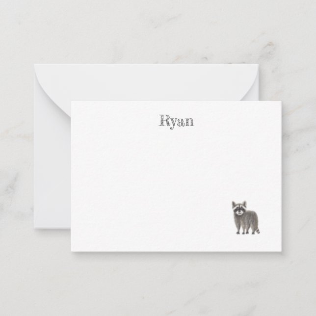 Cute Racoon Note-kort Anteckningskort (Framsida)