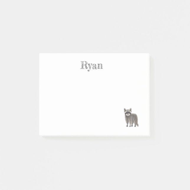 Cute Racoon Post-it-anteckningar Post-it Block (Framsida)
