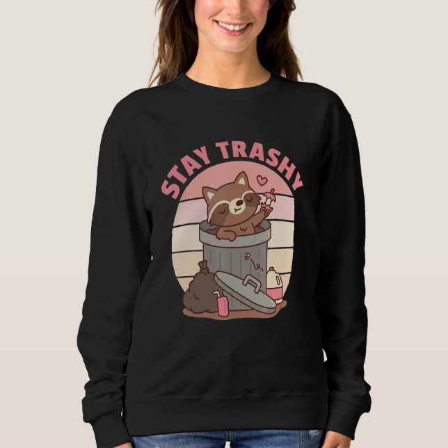 Cute Racoon Team Trash Stay Trashy Retro Raccoons  T Shirt (Framsida)