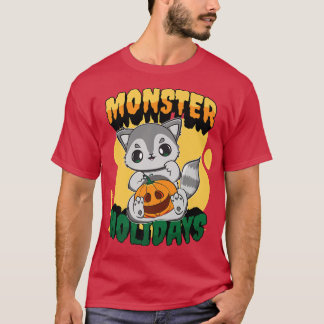 Cute Racoon with JackOLantern Pumpkin for Hallowee T Shirt