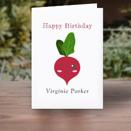 Cute Radish Birthday Card Tack Kort