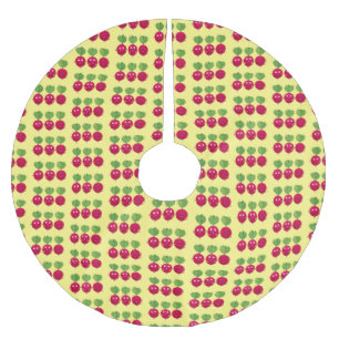 Cute radishes singel trio-tecknad-grönsaker julgransmatta borstad polyester