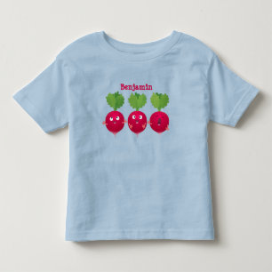 Cute radishes singel trio-tecknad-grönsaker t shirt