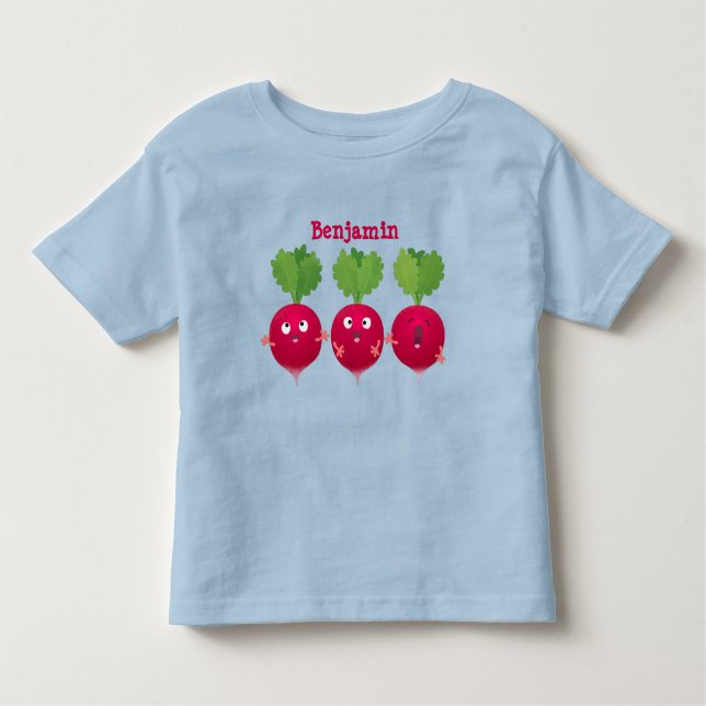 Cute radishes singel trio-tecknad-grönsaker t shirt (Framsida)