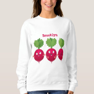 Cute radishes singel trio-tecknad-grönsaker t shirt