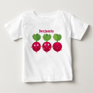 Cute radishes singel trio-tecknad-grönsaker t shirt
