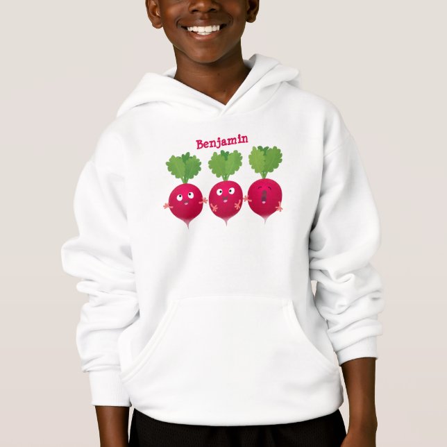 Cute radishes singel trio-tecknad-grönsaker t shirt (Framsida)