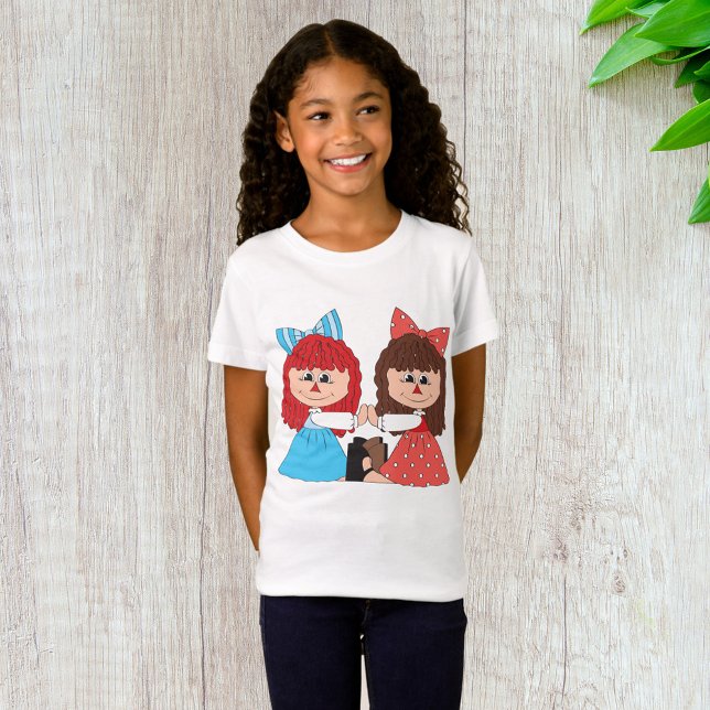 Cute Rag Doll Friends Girls med sängar och klännin T Shirt (Skapare uppladdad)
