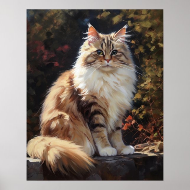 Cute Ragamuffin Cat Art Print Poster (Framsidan)