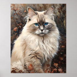 Cute Ragdoll Cat Art-utskrift Poster