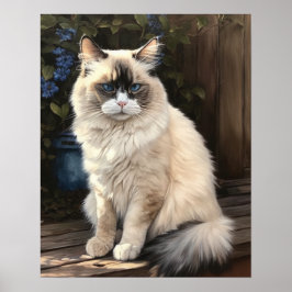 Cute Ragdoll Cat Art-utskrift Poster