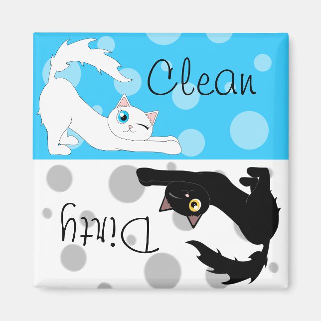 Cute Ragdoll Cats Clean Dirty Dishwasher Magnet (Framsidan)