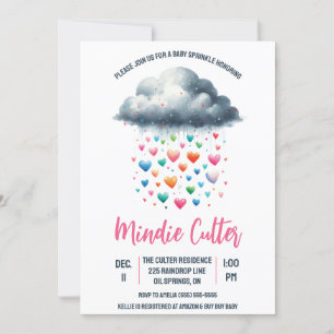 Cute Rain Cloud med Droppar Baby Sprinkle Inbjudningar