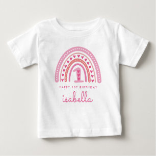 Cute Rainbow 1:a Birthday Girl Shirt Outfit T Shirt