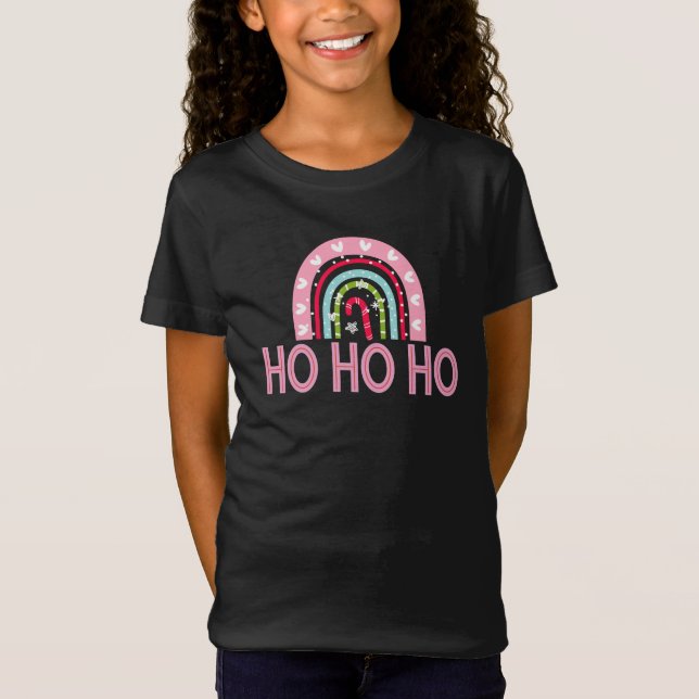 Cute Rainbow allt jag vill ha i julflickorna Black T Shirt (Framsida)