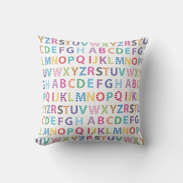 Cute Rainbow Alphabet Kudde (Framsida)