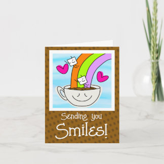 Cute Rainbow and coffee Smiles att tänka på dig Kort