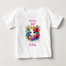 Cute Rainbow Anime Cat Birthday Girl Personlig