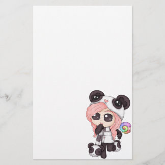 Cute Rainbow Anime Panda Girl Brevpapper