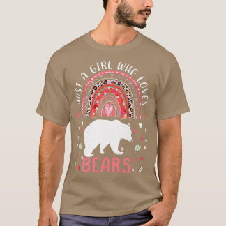 Cute Rainbow är bara en flicka som Kärlek Bears Le T Shirt