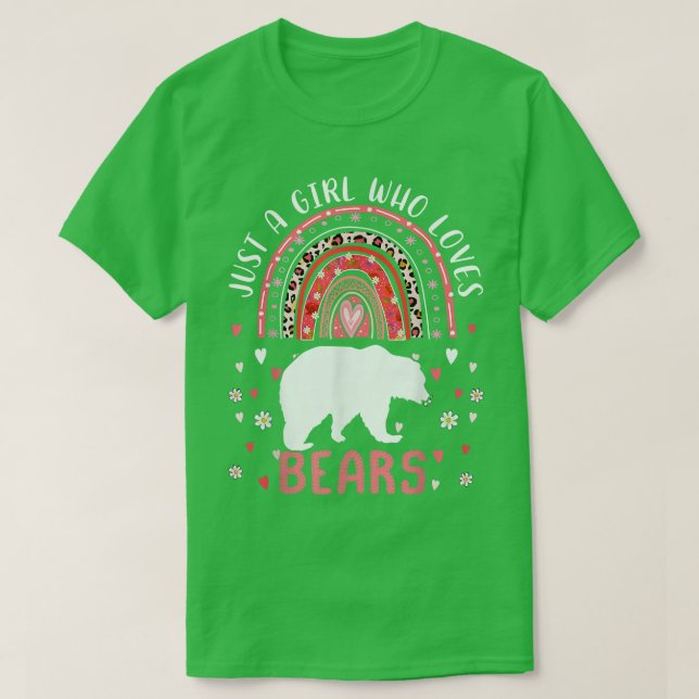 Cute Rainbow är bara en flicka som Kärlek Bears Le T Shirt (Design framsida)