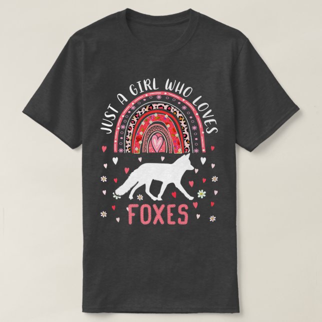 Cute Rainbow är bara en flicka som Kärlek Foxes Le T Shirt (Design framsida)