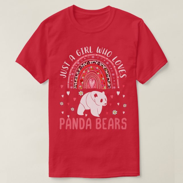 Cute Rainbow är bara en flicka som Kärlek Panda Be T Shirt (Design framsida)