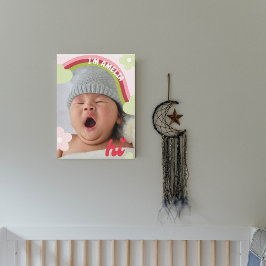 Cute Rainbow Baby Photo Nursery Decor Canvas