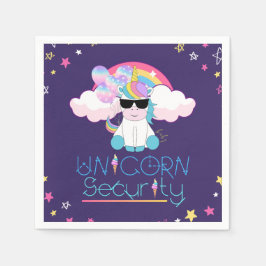Cute Rainbow Baby Unicorn Security T-Shirt Pappersservett