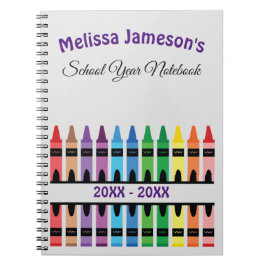 Cute Rainbow Back to school Crayon Anteckningsbok
