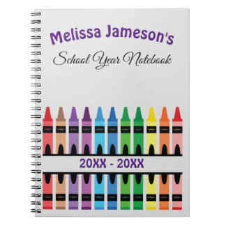 Cute Rainbow Back to school Crayon Anteckningsbok