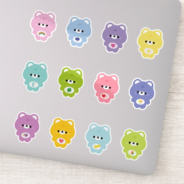 Cute Rainbow Bear Klistermärken (Detalj)
