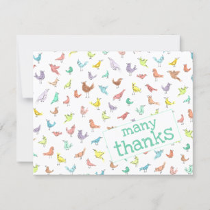 Cute Rainbow Birds Tack så mycket Kort