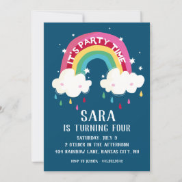 Cute Rainbow Birthday-inbjudan Inbjudningar