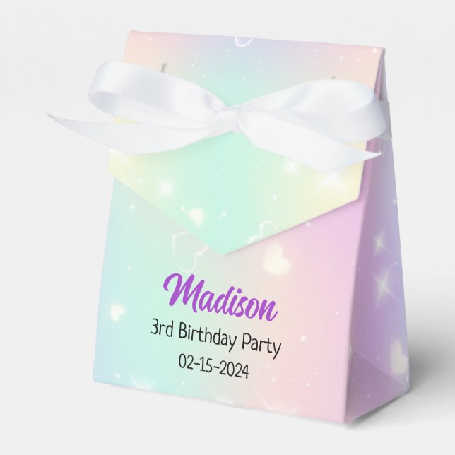 Cute Rainbow Birthday Presentaskar (Framsidan Sidan)