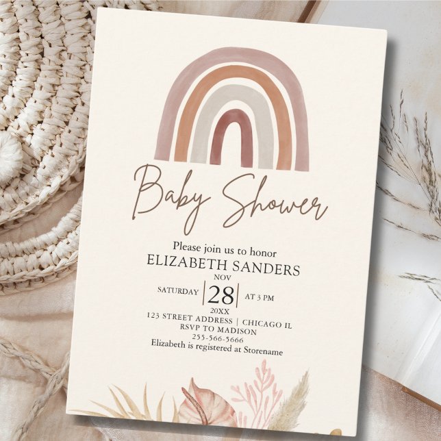 Cute Rainbow Boho Baby Shower Inbjudningar (Skapare uppladdad)