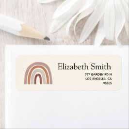 Cute Rainbow Boho Baby Shower Returadress Etikett